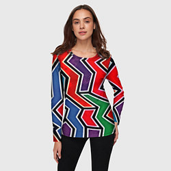 Лонгслив женский Изогнутые линии, цвет: 3D-принт — фото 2