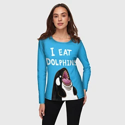 Лонгслив женский I eat dolphins, цвет: 3D-принт — фото 2