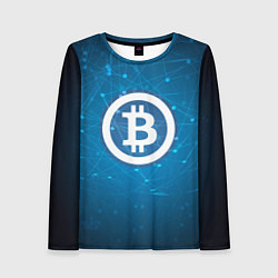 Женский лонгслив Bitcoin Blue