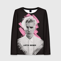 Лонгслив женский Justin Bieber: Pink Splash, цвет: 3D-принт