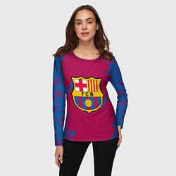 Лонгслив женский FC Barcelona: Purple & Blue, цвет: 3D-принт — фото 2