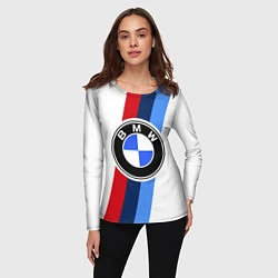 Лонгслив женский BMW M: White Sport, цвет: 3D-принт — фото 2