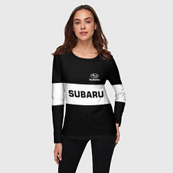Лонгслив женский Subaru: Black Sport, цвет: 3D-принт — фото 2