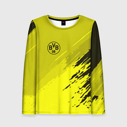 Лонгслив женский FC Borussia: Yellow Original, цвет: 3D-принт