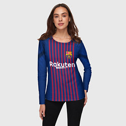 Лонгслив женский FC Barcelona: Messi Home 18/19, цвет: 3D-принт — фото 2