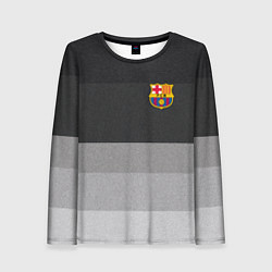 Лонгслив женский ФК Барселона: Серый стиль, цвет: 3D-принт