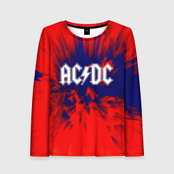 Лонгслив женский AC/DC: Red & Blue, цвет: 3D-принт