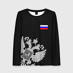 Лонгслив женский Russia: Black Collection, цвет: 3D-принт