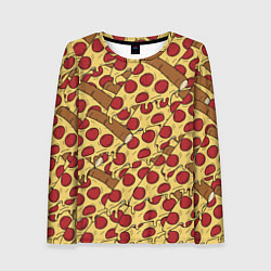 Лонгслив женский Любитель пиццы, цвет: 3D-принт