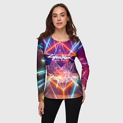 Лонгслив женский Cyberpunk 2077: Neon Lines, цвет: 3D-принт — фото 2