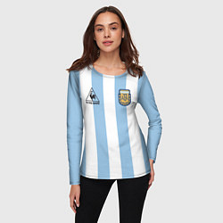Лонгслив женский Марадона Аргентина ретро, цвет: 3D-принт — фото 2