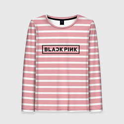 Женский лонгслив Black Pink: Striped Geometry