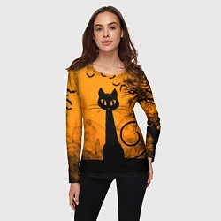 Лонгслив женский Halloween Cat, цвет: 3D-принт — фото 2