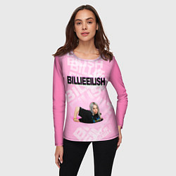 Лонгслив женский Billie Eilish: Pink Mood, цвет: 3D-принт — фото 2