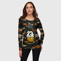 Лонгслив женский С 23 февраля граната, цвет: 3D-принт — фото 2