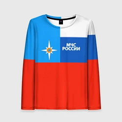 Лонгслив женский Флаг МЧС России, цвет: 3D-принт