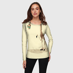 Лонгслив женский Жираф на шее, цвет: 3D-принт — фото 2