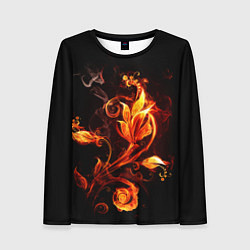 Лонгслив женский Огненный цветок, цвет: 3D-принт