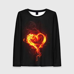 Лонгслив женский Пламенное сердце, цвет: 3D-принт