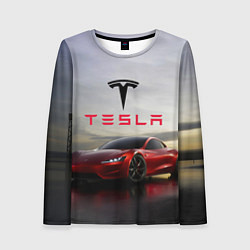 Лонгслив женский Tesla Roadster, цвет: 3D-принт