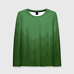 Лонгслив женский Зеленый Лес, цвет: 3D-принт