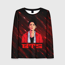 Женский лонгслив BTS Red and black