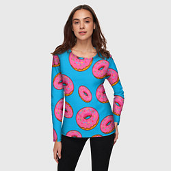 Лонгслив женский Пончики, цвет: 3D-принт — фото 2
