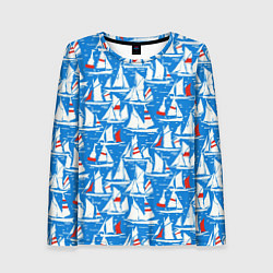 Лонгслив женский Яхты, цвет: 3D-принт