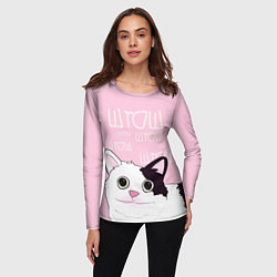Лонгслив женский Котик штош, цвет: 3D-принт — фото 2