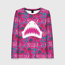 Лонгслив женский King Shark Num Num Num, цвет: 3D-принт