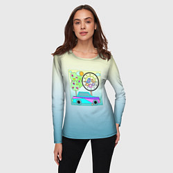 Лонгслив женский Яркая аппликация для мальчика, цвет: 3D-принт — фото 2