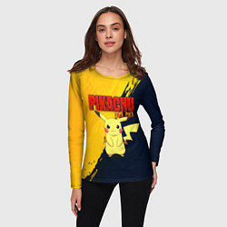 Лонгслив женский PIKACHU PIKA PIKA ПИКАЧУ, цвет: 3D-принт — фото 2