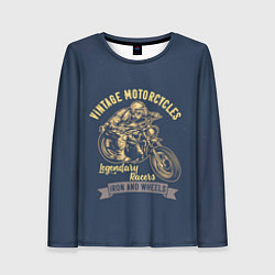 Лонгслив женский Винтажные мотоциклы, цвет: 3D-принт