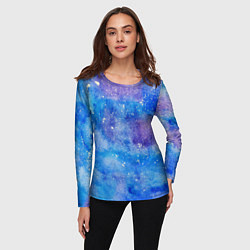Лонгслив женский Акварельные разводы и брызги красок, цвет: 3D-принт — фото 2