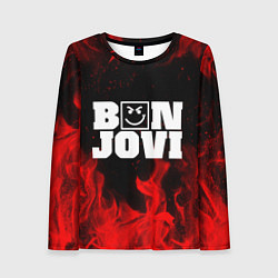 Лонгслив женский BON JOVI HAVE A NICE DAY FIRE ОГОНЬ, цвет: 3D-принт