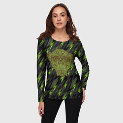 Лонгслив женский Обезьяна из листьев, цвет: 3D-принт — фото 2