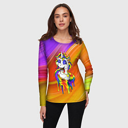 Лонгслив женский Единорог Unicorn Rainbow Z, цвет: 3D-принт — фото 2