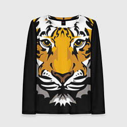 Лонгслив женский Суровый взгляд тигра, цвет: 3D-принт