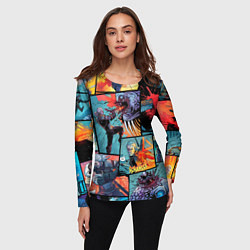Лонгслив женский Ведьмак The Witcher комикс, цвет: 3D-принт — фото 2