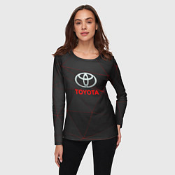 Лонгслив женский Toyota Тонкие линии неона, цвет: 3D-принт — фото 2