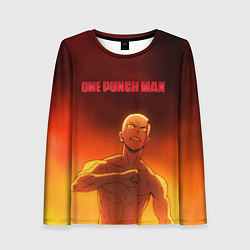 Лонгслив женский Сайтама в огне One Punch-Man, цвет: 3D-принт