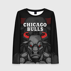 Лонгслив женский CHICAGO BULLS ЯРОСТНЫЙ БЫК, цвет: 3D-принт