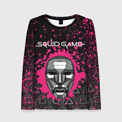 Женский лонгслив ИГРА В КАЛЬМАРА SQUID GAME ВЕДУЩИЙ МАСКА
