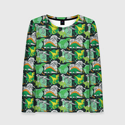 Лонгслив женский Юрский Период, цвет: 3D-принт
