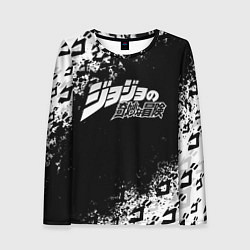 Лонгслив женский JOJOS BIZARRE ADVENTURE БРЫЗГИ КРАСОК СИМВОЛЫ, цвет: 3D-принт