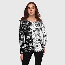 Лонгслив женский THE WITCHER LOGOOMBING ВЕДЬМАК ПАТТЕРН, цвет: 3D-принт — фото 2