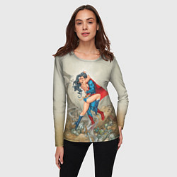 Лонгслив женский The Kiss of Superman and Wonder Woman, цвет: 3D-принт — фото 2