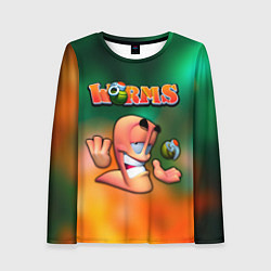 Лонгслив женский Worms, Червячки, цвет: 3D-принт
