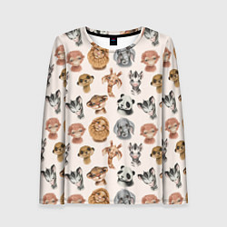 Лонгслив женский Милые дикие животные, цвет: 3D-принт