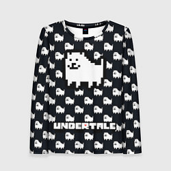 Женский лонгслив UNDERTALE DOG AND LOGO УНДЕРТАЛЕ